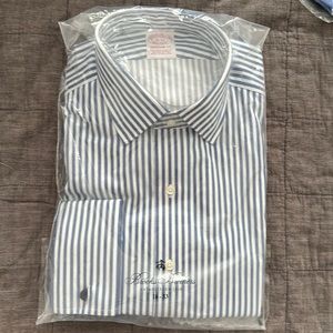 Brooks Brothers blue stripe dress shirt. New. Size 16 neck